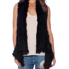 Elliatt Charlottes Friend Rabbit Fur Vest. Open Front. Revolve Sold Out. Rabbit Fur Vest, Fur Vest, Rabbit Fur, Front Open, Jackets & Coats, Jackets For Women, Women Shopping, Black, Color