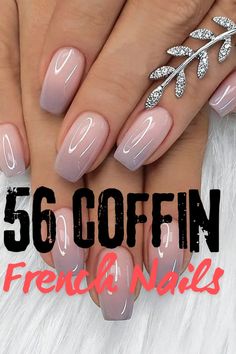 Be the talk of the town with these stylish coffin-shaped French nails that pack a punch. Their bold, edgy design adds a unique twist to traditional French manicures, ensuring your nails stand out. Perfect for those who love to make a statement while keeping things chic and trendy. Square Oval French Nails, French Tip Coffin Nails With Design, French Tip Design Ideas, Short Coffin Dip Powder Nails, French Nail Designs Coffin, Luxury Short Nails, Deep V French Tip Nails, Medium Coffin French Tip Nails, Nail Coffin Ideas