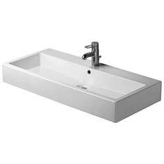 04541000271 DURAVIT DURAVIT VERO WASHBASIN 100 CMWHITE WITH OF WITH TP 1 TH GROUND WG WHITE ALPIN Porcelain Bathroom Sink, Single Basin Sink, Ceramic Bathroom Sink, Wall Mounted Bathroom Sinks, Contemporary Bathroom Sinks, Washbasin Design, Trough Sink, Wall Mount Sink, Bathroom Suite