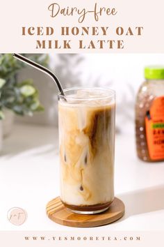 Iced Honey Oat Milk Latte Frothy Coffee, Iced Latte Recipe, Oat Milk Latte, Almond Milk Latte, Oat Milk Recipe, Dairy Free Coffee, Fruit Smoothie Recipes Healthy, Iced Coffee Drinks