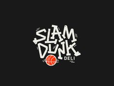 slam dunk deli logo on a black background