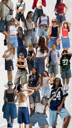 Jorts for summer outfits Jorts Outfit, Summer Outfits Y2k, Summer School Outfits, Outfit Inspo Summer, Outfit Inspo Casual, Fashion Hacks Clothes, Cute Everyday Outfits, How To Pose, Cute Simple Outfits