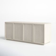 a white cabinet with four doors on each side