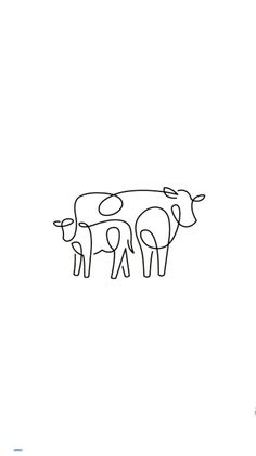 two cows standing next to each other on a white background