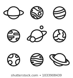 the planets in black and white