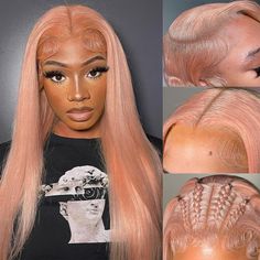 PRICES MAY VARY. 💟【Rose Gold Lace Front Wigs Human Hair Material】:100% Brazilian Virgin Human Hair That Cut From One Young Donor Directly; Soft, Full, Healthy and Vibrant.No Shedding, No Tangles, Lace Front Wigs Human Hair Beautiful and Shinny Color Perfectly Match All Skins. 💟【Pink and Blonde Wig Free Part】 Blonde Lace Wig 13x4 Front Lace Closure Free Part Wigs, You Can Divide it in the Middle, Partial, and Arbitrarily Divided According to your own Preferences, You Can also Braid the Hair, Do Blonde Face Claim Female, Pinky Blonde, Peachy Blonde, Pink Wig With Bangs, Rose Gold Hair Blonde, Hello Morning, Gold Wigs, Hello Hair, Pink Blonde