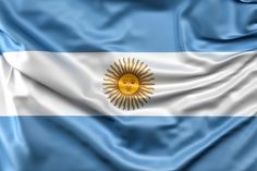 the flag of argentina is shown in this close up photo with silky folds and waves