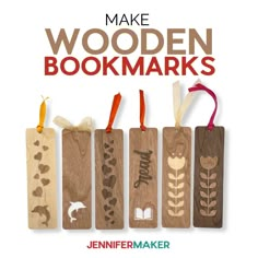 wooden bookmarks with the words make wooden books