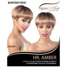 Motown Tress 100% Remy Human Hair Wig - HR.AMBERCOLOR SHOWN: OT4/274MATERIAL: Remy Human Hair TYPE: Wig LENGTH: ShortHEAT SAFE: DESCRIPTION: Finished Lenght 9" Mushroom TPD Pre-Order Yours TODAY!!! Clip In Weave, Grey Hair Pieces, Senegalese Twist Braids, Remy Wigs, Remy Hair Wigs, Curly Short, Remy Hair Weave, Hair Lotion, Remy Human Hair Wigs