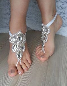 Danza Latina, Rhinestone Anklet, Beach Wedding Sandals Barefoot, Leather Anklets, Heart Anklet, Dance Accessories, Wedding Beach