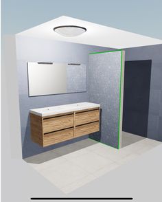 an image of a bathroom setting with sink and mirror