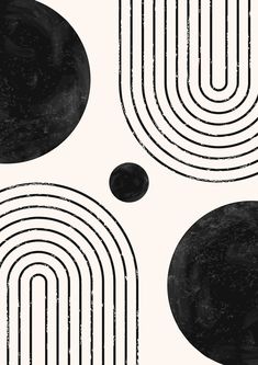 an abstract black and white background with circles