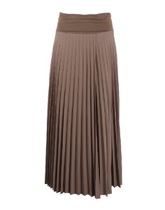 Jersey Waist Long Pleated Skirt | BRUNELLO CUCINELLI 1025$ Pleated Skirt Long, Brown Pleated Skirt, Brown Maxi Skirts, Long Pleated Skirt, Skirts Brown, Skirts Pleated, Skirts Long, Knit Maxi Skirt, Pleated Long Skirt