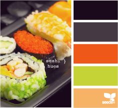 the sushi plate is full of different types of sushi