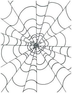 a spider web is shown in black and white, with the center section showing it's intricate pattern