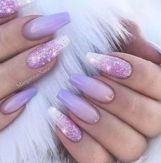 Wedding Nails Purple New Years 55+ Ideas #nails #wedding Purple Ombre Nails, Nails With Glitter, Nails Trend, Lilac Nails, Purple Acrylic Nails, Purple Nail Designs, Beauty Party, Lavender Nails, Cute Acrylic Nail Designs