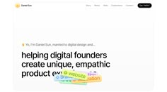 an image of a website page with the caption'help - bring digital founders create unique, empathic product evr