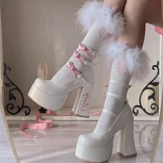 Pretty Heels, Cute Shoes Heels, Fashion Shoes Heels, Kawaii Shoes, Funky Shoes, Fancy Shoes, Cute Heels, Girly Shoes, Elegant Shoes