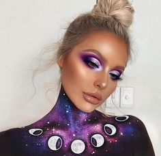 Brookelle Mckenzie, Space Halloween, Prom Makeup Tutorial, Pink Eyeshadow Look, Moon Cycle, Brown Mascara, Drag Makeup, Make Up Videos, How To Apply Eyeshadow