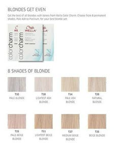 Toner Chart, Wella Hair Color Chart, Wella T14, Wella Color Charm Toner, Blonde Hair Color Chart, Ash Blonde Hair Color, Light Ash Blonde Hair, Toner For Blonde Hair, Wella Toner