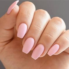 Matte Pink Nails, Short Coffin Nails, Her Nails, Simple Acrylic Nails, Acrylic Nails Coffin Short, Summer Acrylic Nails, Short Acrylic Nails Designs, Pink Nail, Pink Acrylic Nails