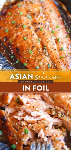 Best Summer Dinner Recipes, Baked Salmon In Foil, Asian Salmon Recipes, Asian Salmon, Summer Dinner Recipes, Camping Meal, Salmon In Foil, Best Camping Meals, Oven Baked Salmon