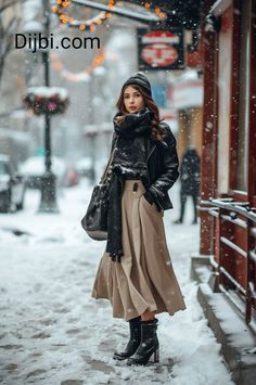 Winter Midi Skirt Outfit, Midi Skirt Outfit Winter, Beige Midi Skirt, Midi Skirt Winter, Skirt Tulle, Midi Skirt Outfit, Winter Skirt Outfit, Winter Skirt, Skirt Midi