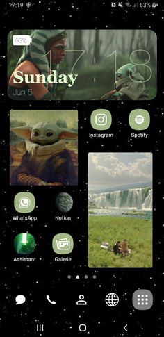 green aesthetic star wars homescreen, green app icons, widgets, baby Yoda, Ahsoka Star Wars Aesthetic, Wars Aesthetic, Aesthetic Homescreen, Widget Design, Homescreen Iphone, Star Wars, Iphone, Stars