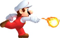 an image of mario running with fire coming out of his mouth