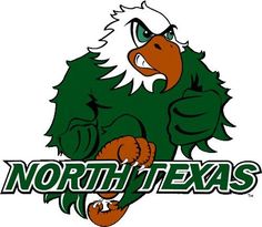 the north texas football team logo with an eagle on it's chest and head