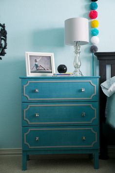 a bedroom scene with focus on the dresser