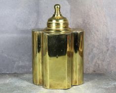 Vintage Quatrefoil Brass Tea Caddy | Brass Tea Canister | Vintage Brass Flask | Bixley Shop Vintage Bras, Dark Academia Cottagecore, Vintage Bra, Tea Canister, Tea Canisters, Vintage Storage