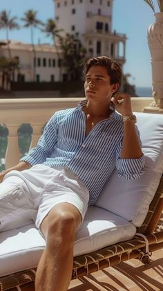 Riviera Mens Style, Florida Classic Outfits, Italian Outfits For Men, Italian Men’s Style, Beach Men Photoshoot, White Shirt Outfits Men, Amalfi Coast Outfits Men, Old Money Summer Men, Men Italy Outfit Summer