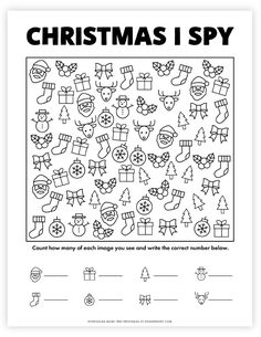 christmas i spy worksheet for kids