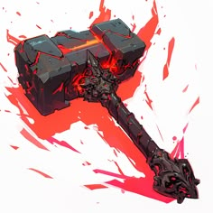 an illustration of a sci - fi object with red paint splattered on it