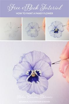 how to paint an easy flower with watercolors step - by - step instructions