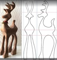 an image of a wooden reindeer sculpture