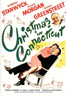 a poster for christmas with two people sitting on a chair