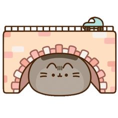 a cartoon cat sleeping on top of a bed with its head in the pillow and eyes closed