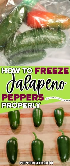 how to freeze jalapeno peppers properly