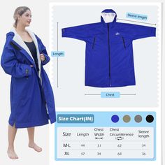 Embrace the chill with our luxurious, oversized swimming parka, meticulously designed for ultimate coziness and protection. This waterproof marvel, lined with plush fleece, envelops you in a cocoon of warmth, safeguarding you against the harshest cold while ensuring sublime comfort. Its roomy silhouette caters to all adult sizes, functioning as a versatile changing robe perfect for post-swim warmth at beaches and pools, or as a snug companion during camping trips and outdoor sporting events. Wit Blue Nylon Parka With Detachable Hood, Hooded Fleece-lined Parka For Hiking, Casual Nylon Parka With Double-lined Hood, Nylon Moisture-wicking Hooded Jacket For Outdoor, Sporty Long-sleeved Waterproof Parka, Changing Robe, Snow Sports, Parka Coat, Warm Coat