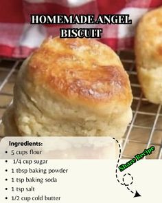 homemade angel biscuit recipe with instructions for baking