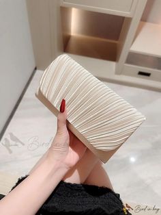 Bird in Bag - Pleated Design Flap Clutch Bag for Formal Occasions Wedding Clutch Purse, Mini Envelope, Hand Bags For Women, Mini Envelopes, Chic Party, Envelope Bag, Rhinestone Wedding