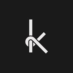 the letter k is made up of two white lines on a black background, and it appears to be overlapping