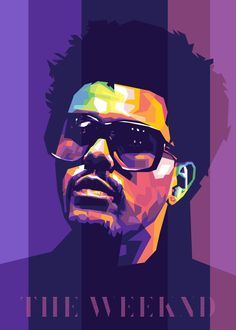 the weeknd poster with an image of a man wearing sunglasses and glasses on his face