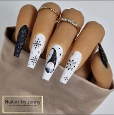 December Nails, Winter Nails Acrylic, Winter Nail Designs, Winter Nail