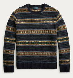 AUTHENTICITY GUARANTEED Brand: Polo Ralph Lauren Fair Isle Sweater Color: Navy Multi Description: A range of richly hued yarn comes together to create this jumper's intricate Fair Isle motif. Regular Fit: wider at the chest while still maintaining a modern silhouette. Size M has a 68.6 cm body length (front and back), a 45.7 cm shoulder, a 53.3 cm chest, and 64.1 cm sleeve length. Sleeve length changes 1.3 cm between sizes. Crewneck. Long sleeves with rib-knit cuffs. Rib-knit hem. Wool. Hand was Knit Fair Isle, Sleeveless Jumper, Sweater Men, Fair Isle Sweater, Wool Knit, Mens Navy, Mens Jumpers, Polo Ralph Lauren Mens, Ralph Lauren Men