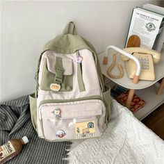 Mochila Aesthetic, Cute Backpacks For School, Ladies School Bag, Balloon Earrings, Cute School Bags, Postman Bag, Stylish School Bags, Aesthetic Backpack, Cute School Stationary