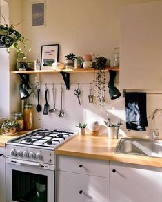 the kitchen is clean and ready to be used as a place for cooking or baking