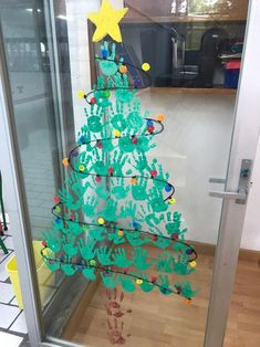 a christmas tree made out of construction paper